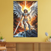 Heaven’s Golden Vanguard Archangel Michael Leinwanddruck (Insitu (Wohnzimmer))