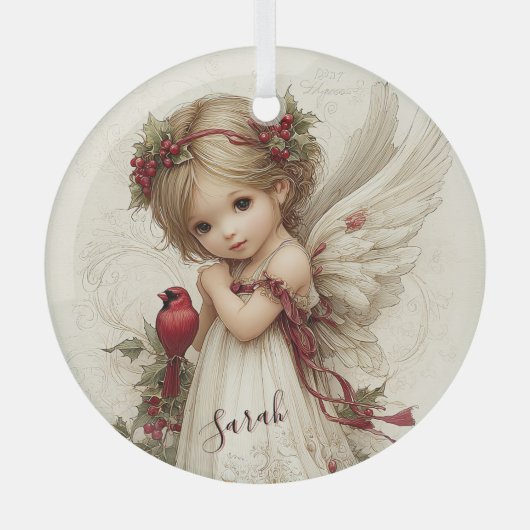 Heaven’s Touch Among the Berries Ornament Aus Glas (Vorderseite)