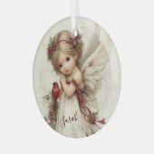 Heaven’s Touch Among the Berries Ornament Aus Glas (Vorderseite links)