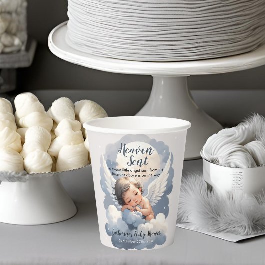 Heaven schickte Angel Baby in Clouds Babydusche Pappbecher