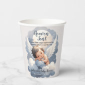 Heaven schickte Angel Baby in Clouds Babydusche Pappbecher (Vorderseite)