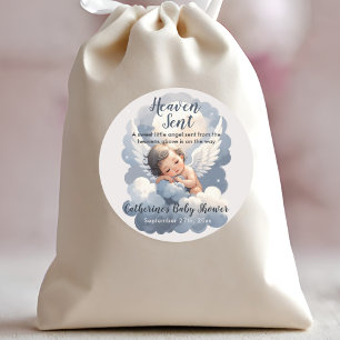 Heaven schickte Angel Baby in Clouds Babydusche Runder Aufkleber