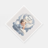 Heaven schickte Angel Baby in Clouds Babydusche Serviette (Ecke)