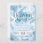 Heaven schickte Custom Angelic Clouds Baby Dusche Einladung (Vorderseite)