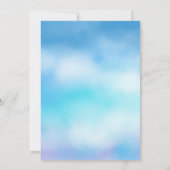 Heaven Sent Angel Gold Halo Blue Baby Dusche Einladung (Rückseite)