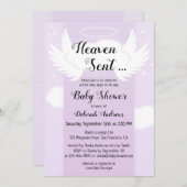 Heaven Sent Angel Wings Baby Dusche Einladung (Vorne/Hinten)