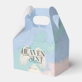 Heaven Sent Angel Wings Pastel Baby Dusche Geschenkschachtel (Vorderseite)