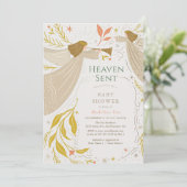 Heaven Sent Angels Baby Dusche Einladung (Stehend Vorderseite)