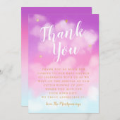 Heaven Sent Baby Duschbühne Rosa Dankeskarte (Vorne/Hinten)