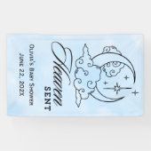 Heaven Sent Baby Dusche Blue Moon Stars Banner (Horizontal)