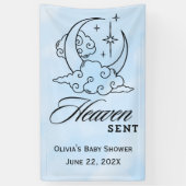 Heaven Sent Baby Dusche Blue Moon Stars Banner (Vertikal)