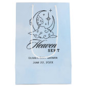 Heaven Sent Baby Dusche Blue Moon Stars Mittlere Geschenktüte (Rückseite)