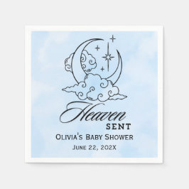 Heaven Sent Baby Dusche Blue Moon Stars Serviette