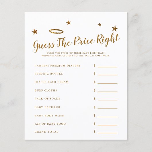 Heaven Sent Baby Dusche schätzen den Preis richtig (Vorderseite)