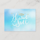 Heaven Sent Blue Baby Showbuchanfrage Begleitkarte (Rückseite)