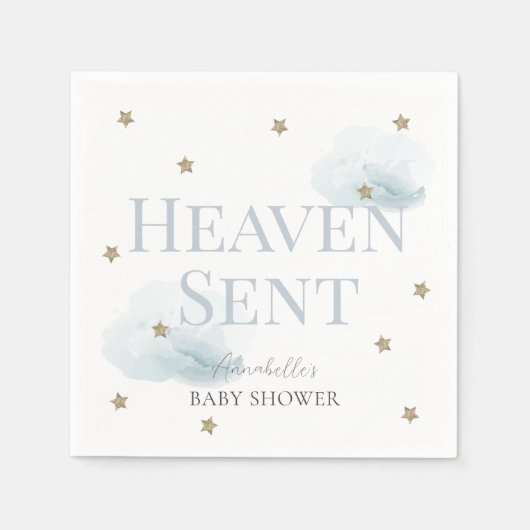 Heaven Sent Blue Boy Baby Dusche Serviette (Vorderseite)