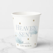 Heaven Sent Blue Cloud Boy Baby Dusche Pappbecher (Vorderseite)