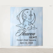 Heaven Sent Blue Moon Stars Babydusche Wandteppich (Vorderseite)