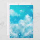 Heaven Sent Blue Sky Baby Dusche Einladung (Rückseite)