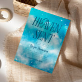 Heaven Sent Blue Sky Baby Dusche Einladung