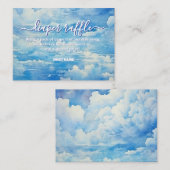 Heaven Sent Blue Sky Diaper Raffle Begleitkarte (Vorne/Hinten)