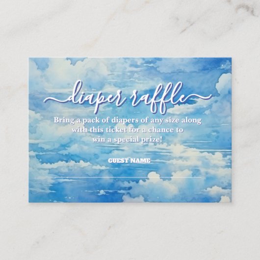Heaven Sent Blue Sky Diaper Raffle Begleitkarte (Vorderseite)