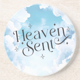 Heaven Sent Blue Sky White Clouds Baby Dusche Getränkeuntersetzer