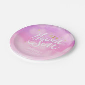 Heaven Sent Christlich Theme Baby Dusche Pink Pappteller (Schrägansicht)