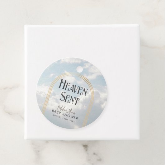 Heaven Sent Clouds Sky Boho Arch Baby Dusche Geschenkanhänger (Beispiel)
