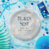 Heaven Sent Clouds Sky Boho Arch Baby Dusche Pappteller (Party)