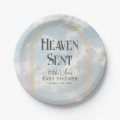 Heaven Sent Clouds Sky Boho Arch Baby Dusche Pappteller (Vorderseite)