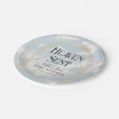 Heaven Sent Clouds Sky Boho Arch Baby Dusche Pappteller (Schrägansicht)