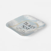 Heaven Sent Clouds Sky Boho Arch Baby Dusche Pappteller (Gewinkelt)