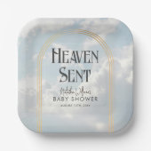 Heaven Sent Clouds Sky Boho Arch Baby Dusche Pappteller (Vorderseite)