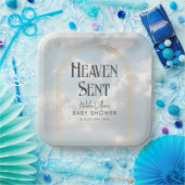 Heaven Sent Clouds Sky Boho Arch Baby Dusche Pappteller (Party)