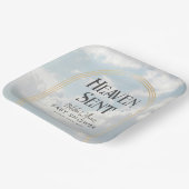 Heaven Sent Clouds Sky Boho Arch Baby Dusche Pappteller (Gewinkelt)