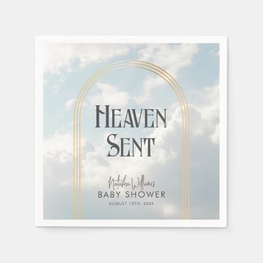 Heaven Sent Clouds Sky Boho Arch Baby Dusche Serviette (Vorderseite)