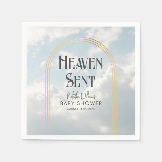 Heaven Sent Clouds Sky Boho Arch Baby Dusche Serviette (Vorderseite)