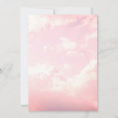 Heaven Sent Clouds Sky Pink Baby Dusche Einladung (Rückseite)