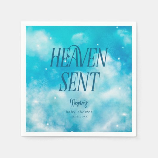 Heaven Sent Dreamy Boy Babydusche Napkins Serviette (Vorderseite)