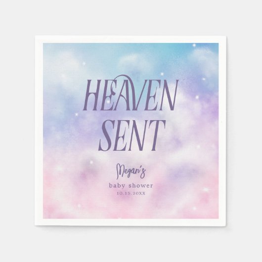 Heaven Sent Dreamy Girl Babydusche Napkins Serviette (Vorderseite)