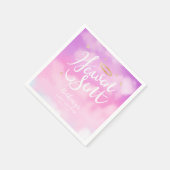 Heaven Sent Elegant Baby Dusche Rosa Serviette (Ecke)