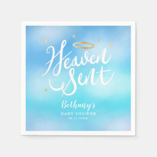 Heaven Sent Elegante Blue Sky Baby Dusche Serviette