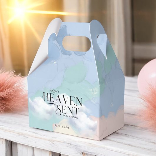 Heaven Sent Elegante Pastel Baby Dusche Geschenkschachtel