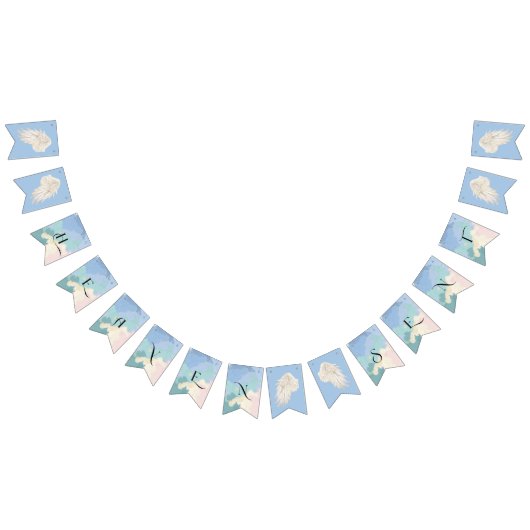 Heaven Sent Elegante Pastel Baby Dusche Wimpelkette (Alle)