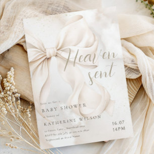 Heaven Sent Elegante White Bow Einladung