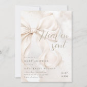 Heaven Sent Elegante White Bow Einladung (Vorderseite)