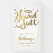 Heaven Sent Gold Halo Baby Dusche Banner (Vertikal)