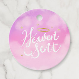 Heaven Sent Gold Halo Baby Dusche Rosa Geschenkanhänger