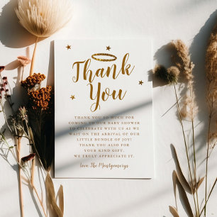 Heaven Sent Gold Halo Baby Showstars Dankeskarte